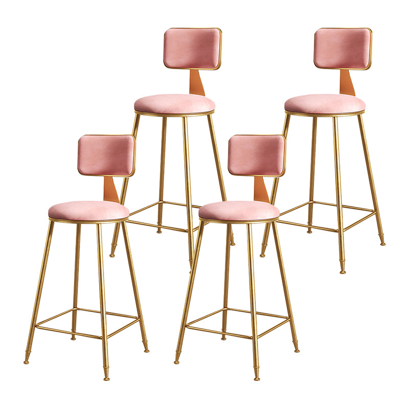 Glam Metal Upholstered Barstool Bristol Bar Stool with Iron Legs and Cushion Low Back