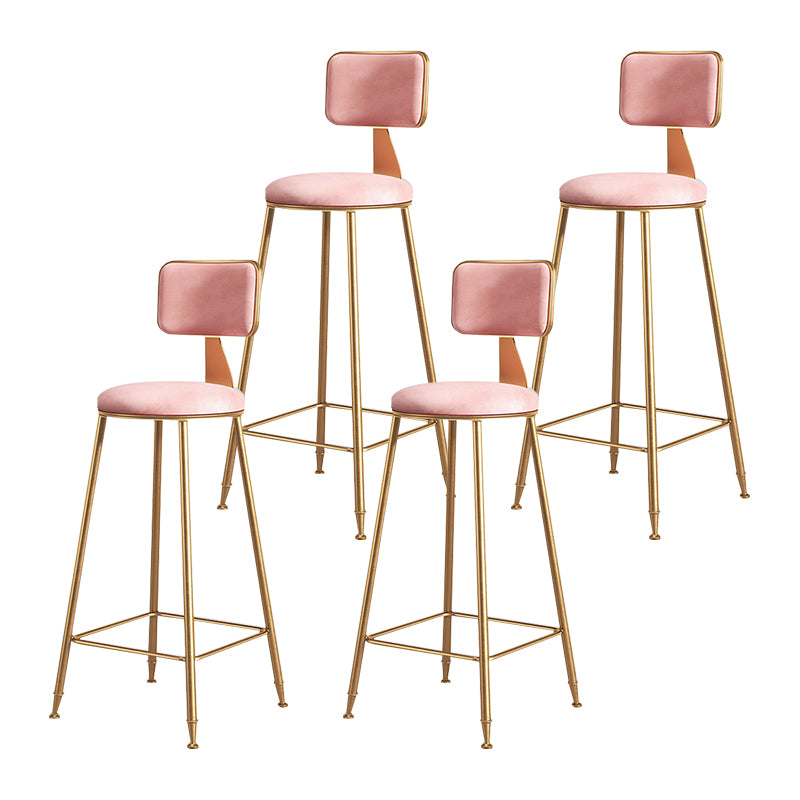 Glam Metal Upholstered Barstool Bristol Bar Stool with Iron Legs and Cushion Low Back