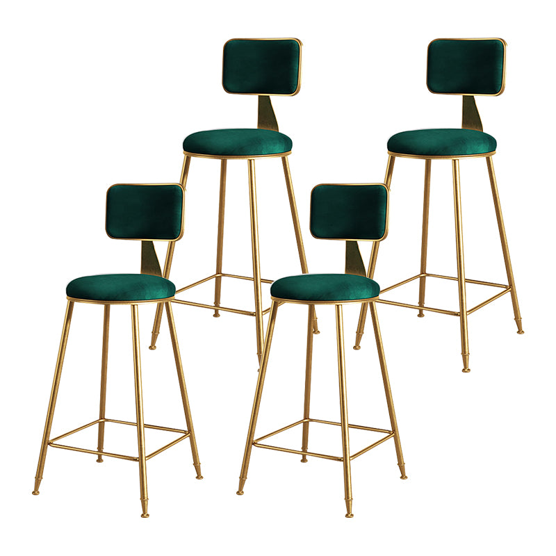 Glam Metal Upholstered Barstool Bristol Bar Stool with Iron Legs and Cushion Low Back