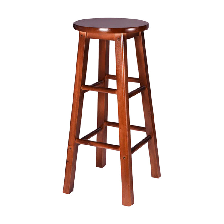 Modern Armless Backless Counter Stool Wood Cashier Bar Stool with Wooden Seat