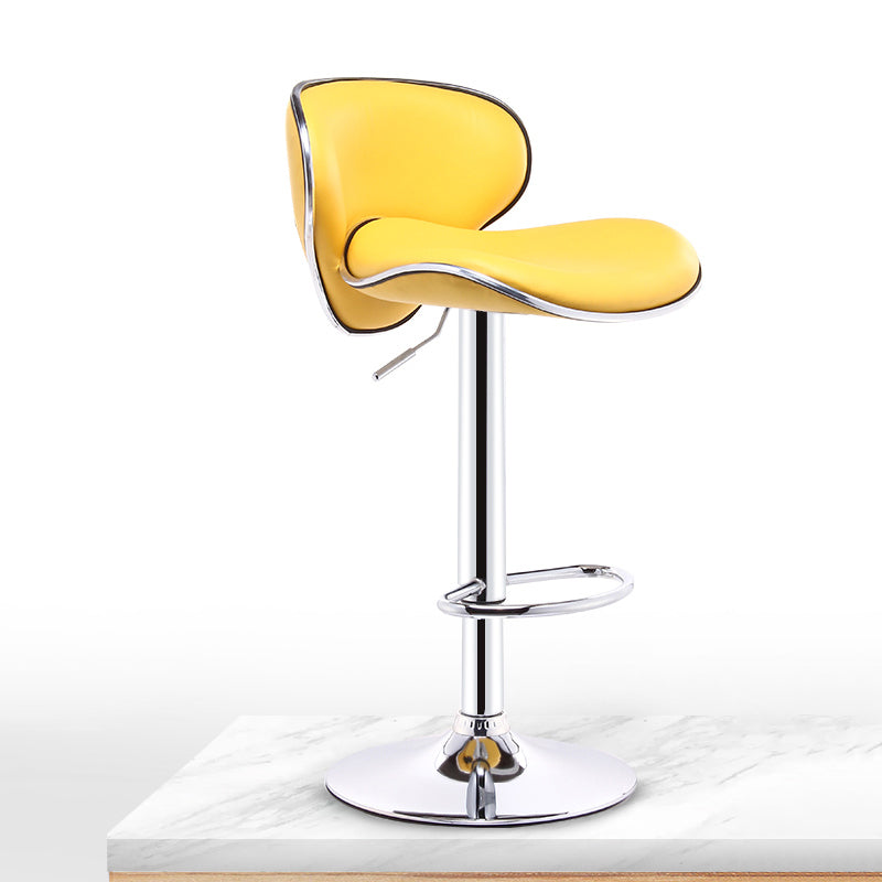 Taburete giratorio elevable moderno para el hogar, taburete de Bar de acero con Pedal y cojín