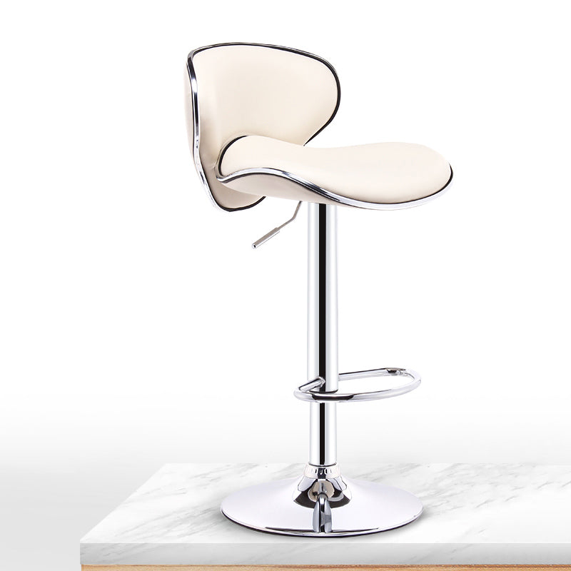 Taburete giratorio elevable moderno para el hogar, taburete de Bar de acero con Pedal y cojín