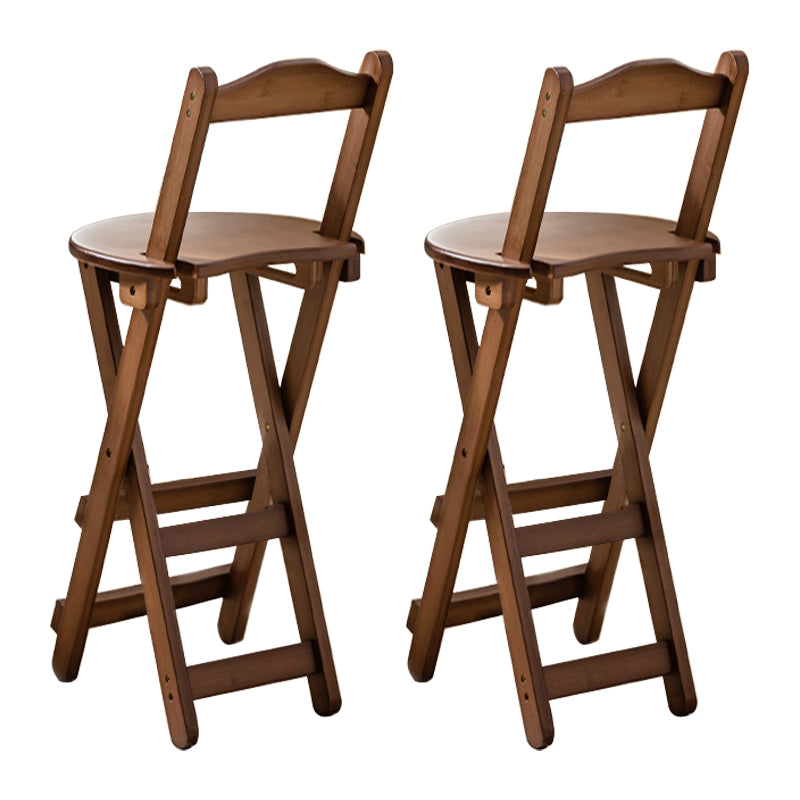 Modern Armless Foldable Counter Stool Wood Household Bar Stool with Pedal