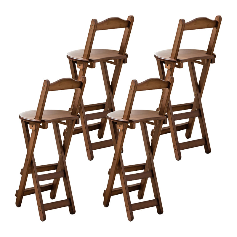 Modern Armless Foldable Counter Stool Wood Household Bar Stool with Pedal