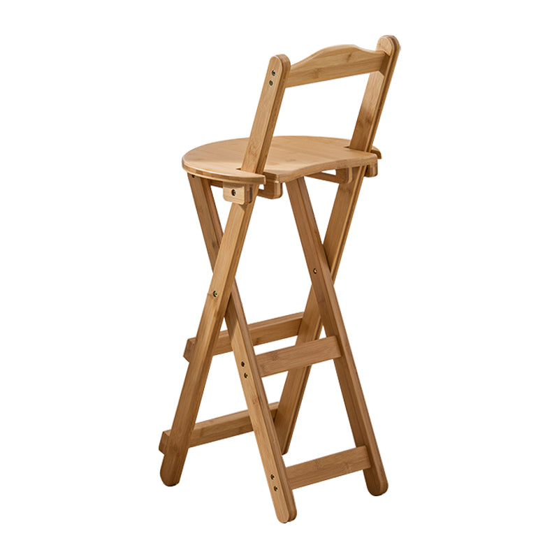 Modern Armless Foldable Counter Stool Wood Household Bar Stool with Pedal