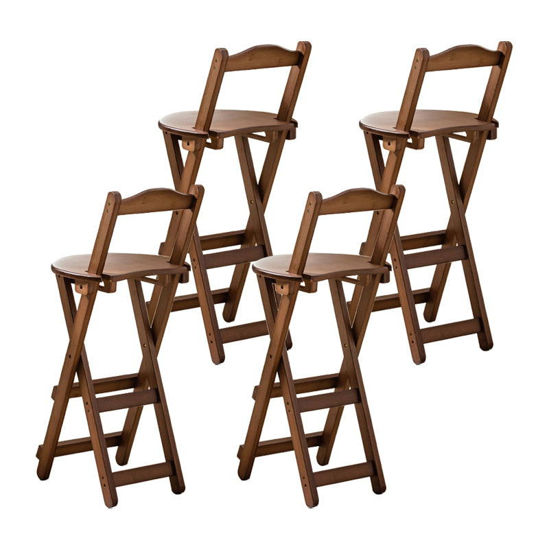 Modern Armless Foldable Counter Stool Wood Household Bar Stool with Pedal