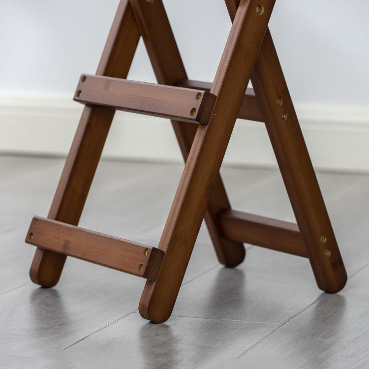 Modern Armless Foldable Counter Stool Wood Household Bar Stool with Pedal