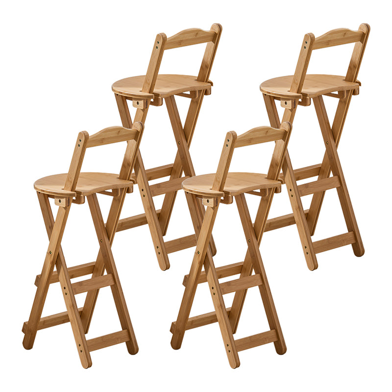 Modern Armless Foldable Counter Stool Wood Household Bar Stool with Pedal