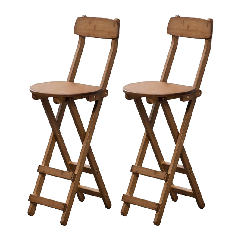Modern Armless Foldable Counter Stool Wood Household Bar Stool with Pedal