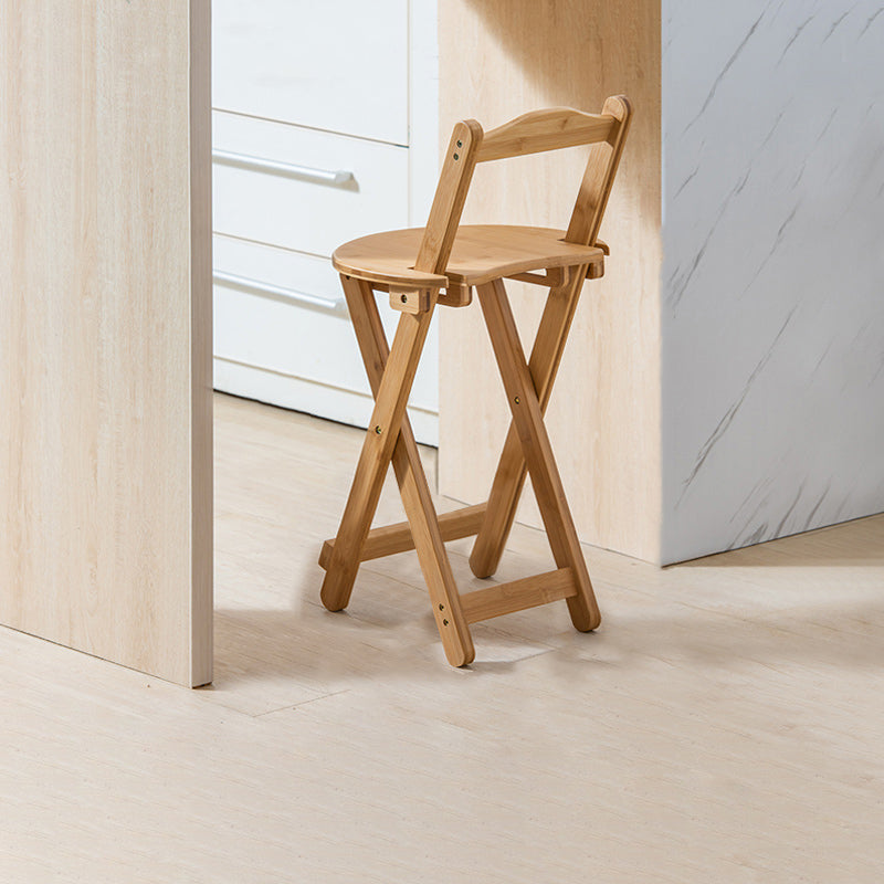 Modern Armless Foldable Counter Stool Wood Household Bar Stool with Pedal