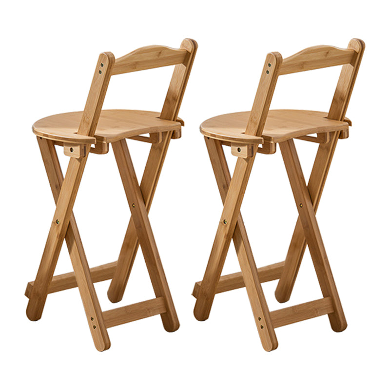 Modern Armless Foldable Counter Stool Wood Household Bar Stool with Pedal