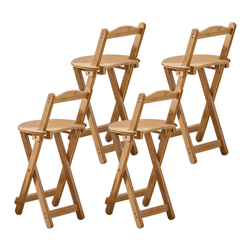 Modern Armless Foldable Counter Stool Wood Household Bar Stool with Pedal