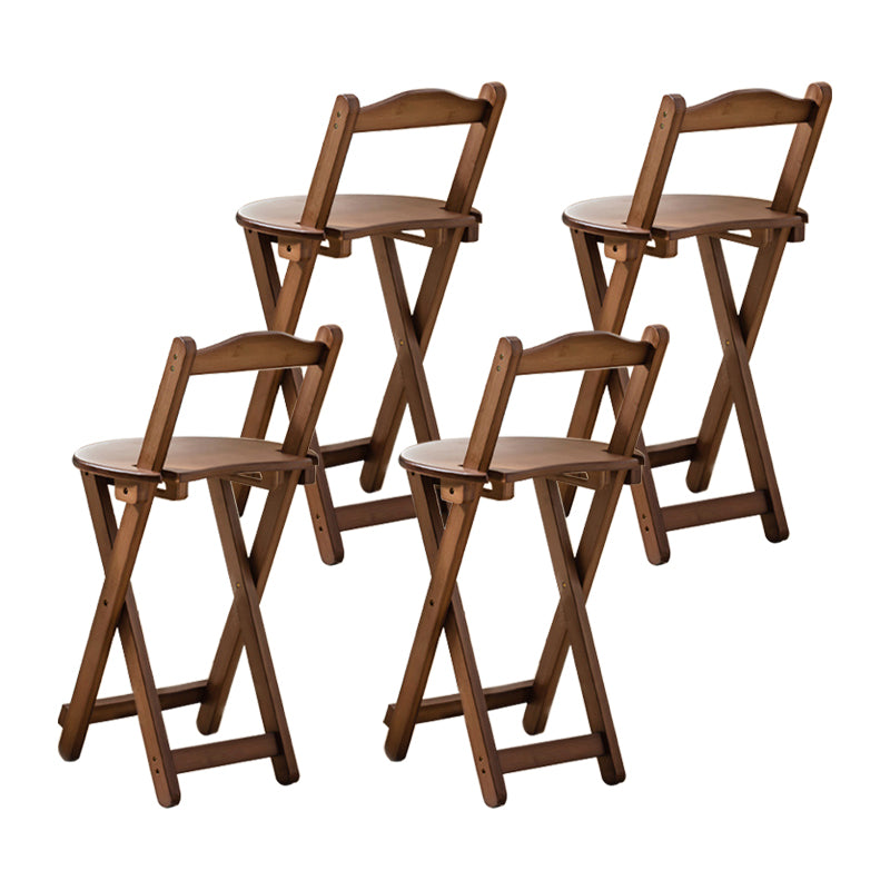 Modern Armless Foldable Counter Stool Wood Household Bar Stool with Pedal