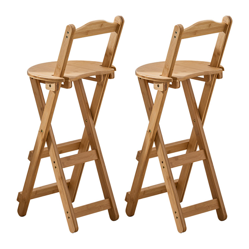 Modern Armless Foldable Counter Stool Wood Household Bar Stool with Pedal