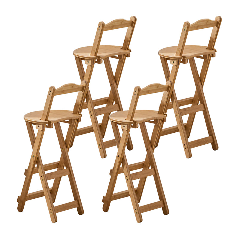 Modern Armless Foldable Counter Stool Wood Household Bar Stool with Pedal