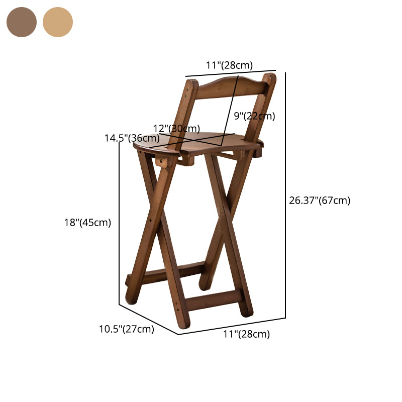 Modern Armless Foldable Counter Stool Wood Household Bar Stool with Pedal