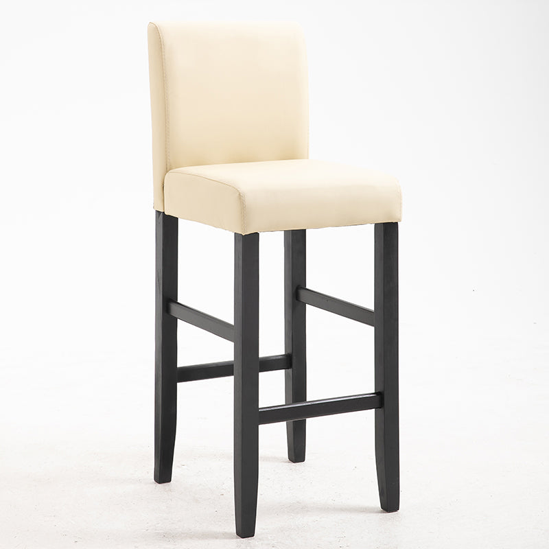 Contemporary Leather Solid Wood Barstool Bristol Bar Stool with Low Back