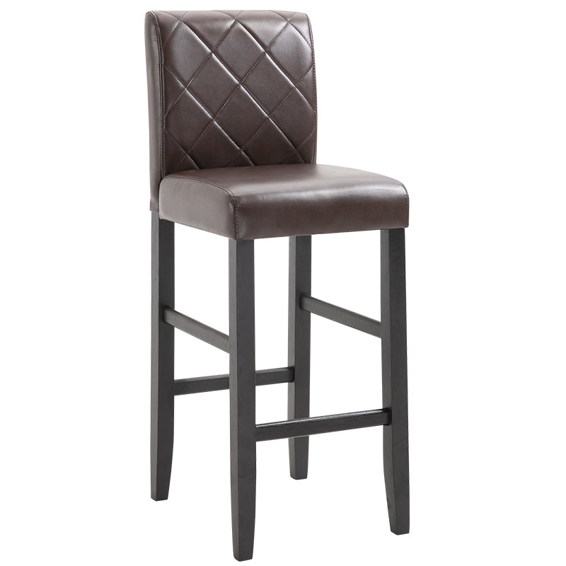 Contemporary Leather Solid Wood Barstool Bristol Bar Stool with Low Back