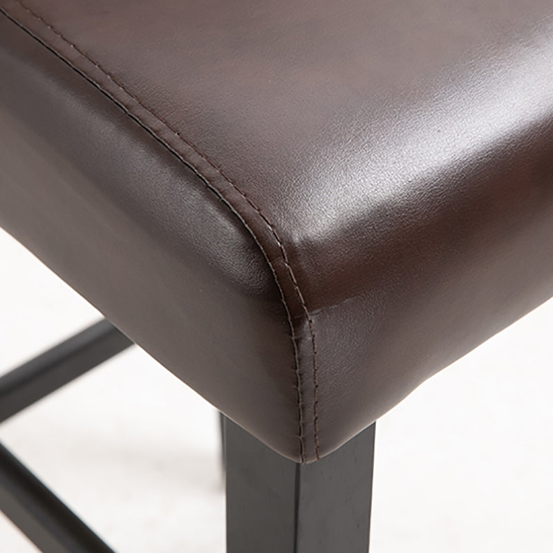 Contemporary Leather Solid Wood Barstool Bristol Bar Stool with Low Back