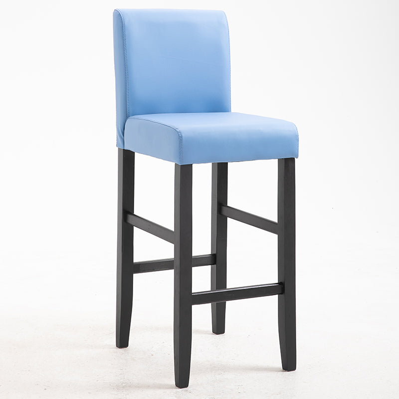 Contemporary Leather Solid Wood Barstool Bristol Bar Stool with Low Back
