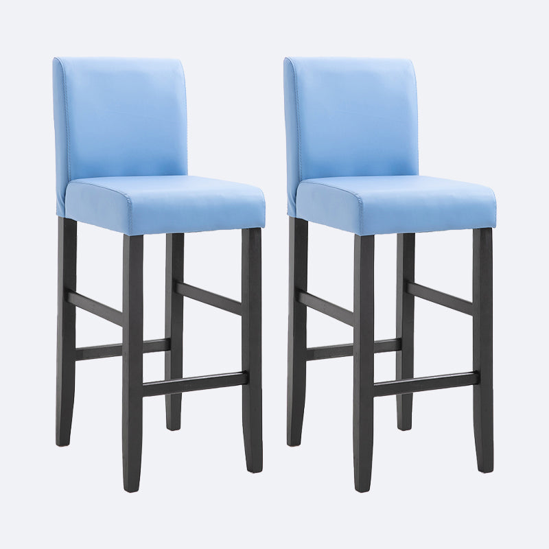Contemporary Leather Solid Wood Barstool Bristol Bar Stool with Low Back