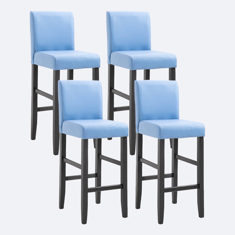 Contemporary Leather Solid Wood Barstool Bristol Bar Stool with Low Back