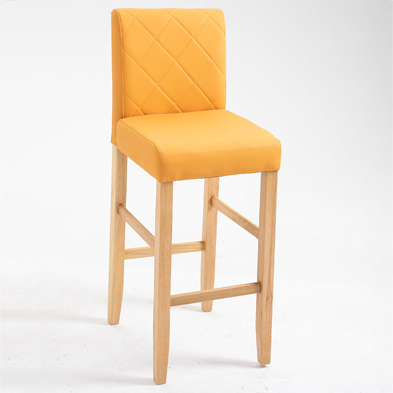 Contemporary Leather Solid Wood Barstool Bristol Bar Stool with Low Back