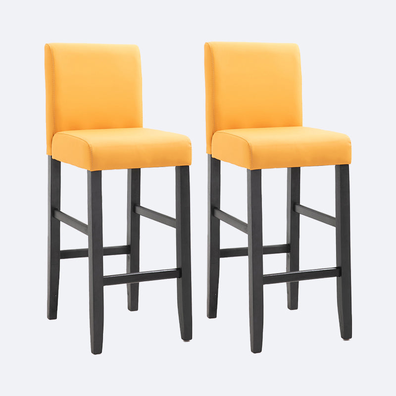 Contemporary Leather Solid Wood Barstool Bristol Bar Stool with Low Back