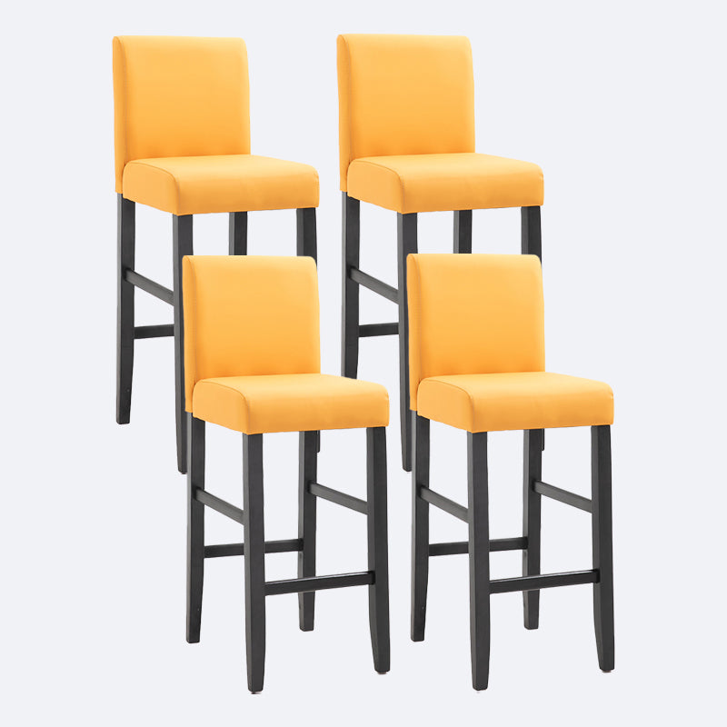 Contemporary Leather Solid Wood Barstool Bristol Bar Stool with Low Back