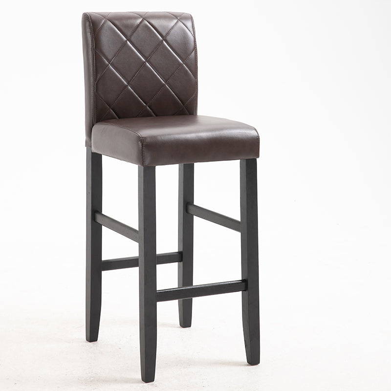 Contemporary Leather Solid Wood Barstool Bristol Bar Stool with Low Back