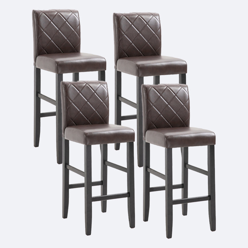 Contemporary Leather Solid Wood Barstool Bristol Bar Stool with Low Back