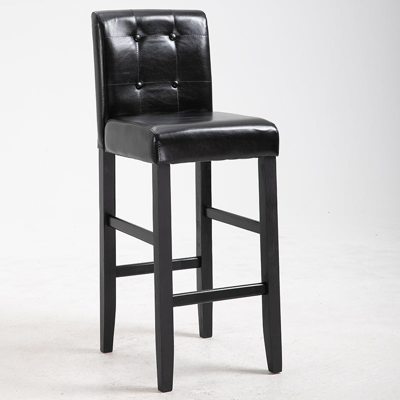 Contemporary Leather Solid Wood Barstool Bristol Bar Stool with Low Back