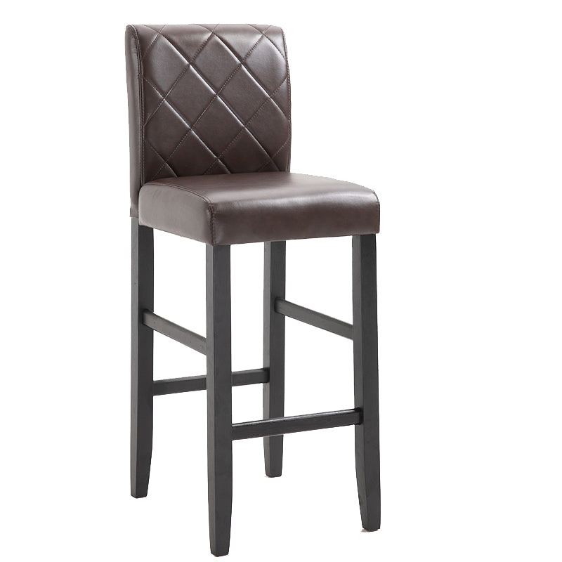Contemporary Leather Solid Wood Barstool Bristol Bar Stool with Low Back