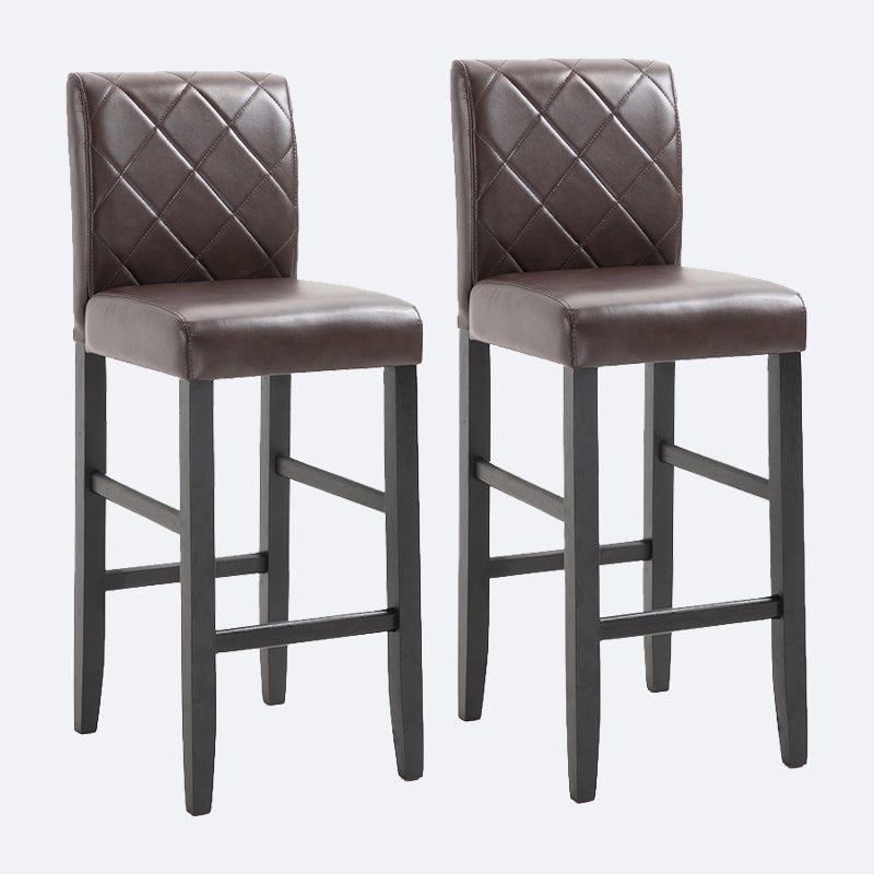 Contemporary Leather Solid Wood Barstool Bristol Bar Stool with Low Back