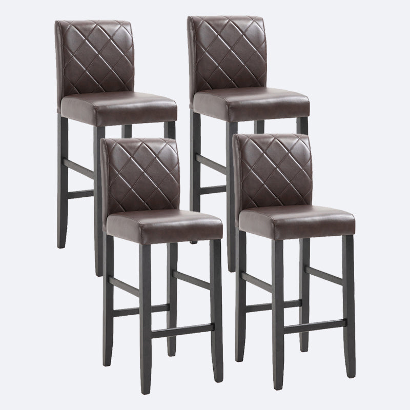 Contemporary Leather Solid Wood Barstool Bristol Bar Stool with Low Back
