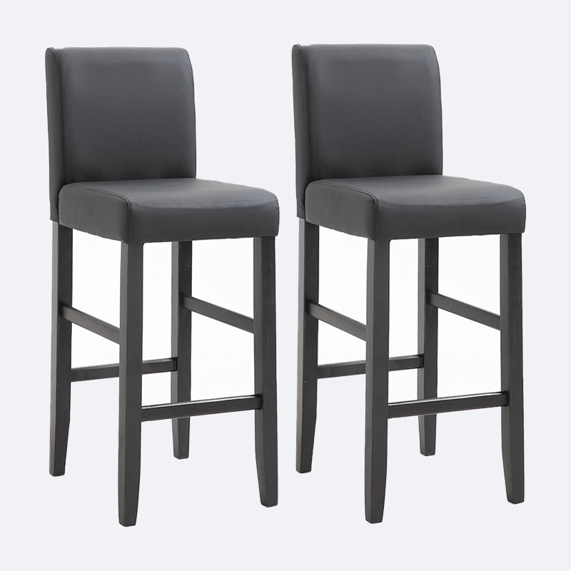 Contemporary Leather Solid Wood Barstool Bristol Bar Stool with Low Back