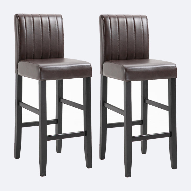 Contemporary Leather Solid Wood Barstool Bristol Bar Stool with Low Back