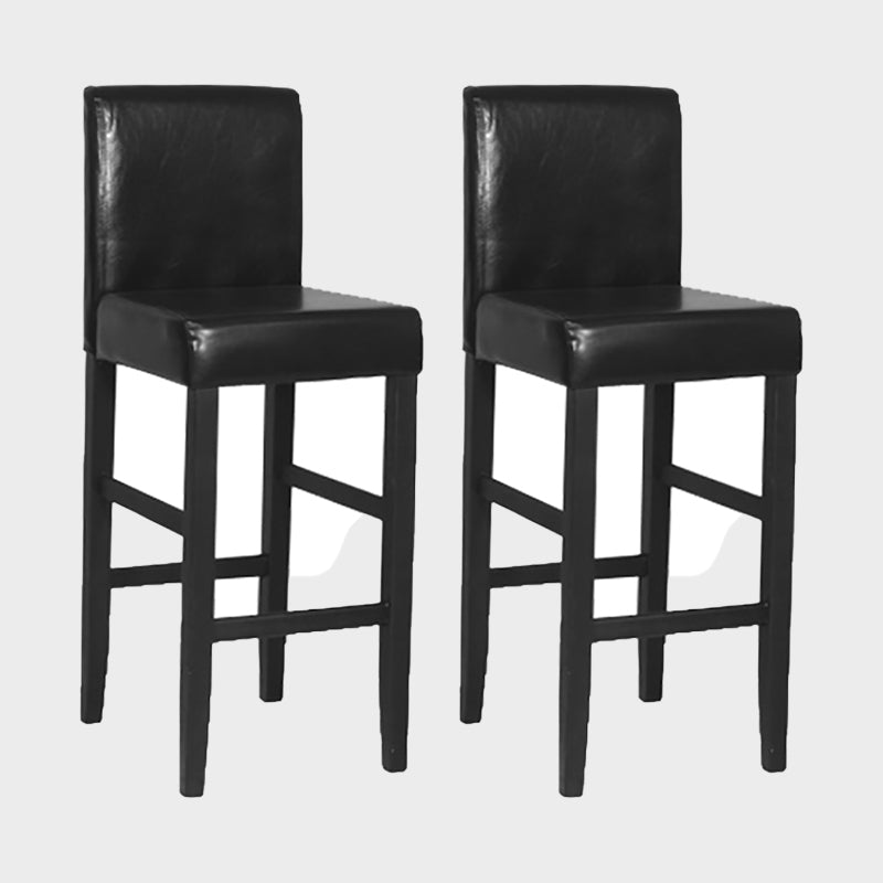 Contemporary Leather Solid Wood Barstool Bristol Bar Stool with Low Back