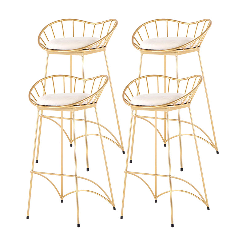 Modern Style Iron Bar Stool Low Back with Footrest Living Room Simple Bar Stool 30 Inches