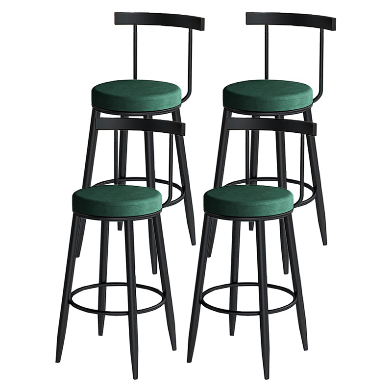 Modern Style Iron Bar Stool Low Back and Footrest Living Room Simple Bar Stool