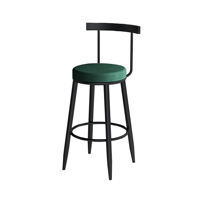 Modern Style Iron Bar Stool Low Back and Footrest Living Room Simple Bar Stool
