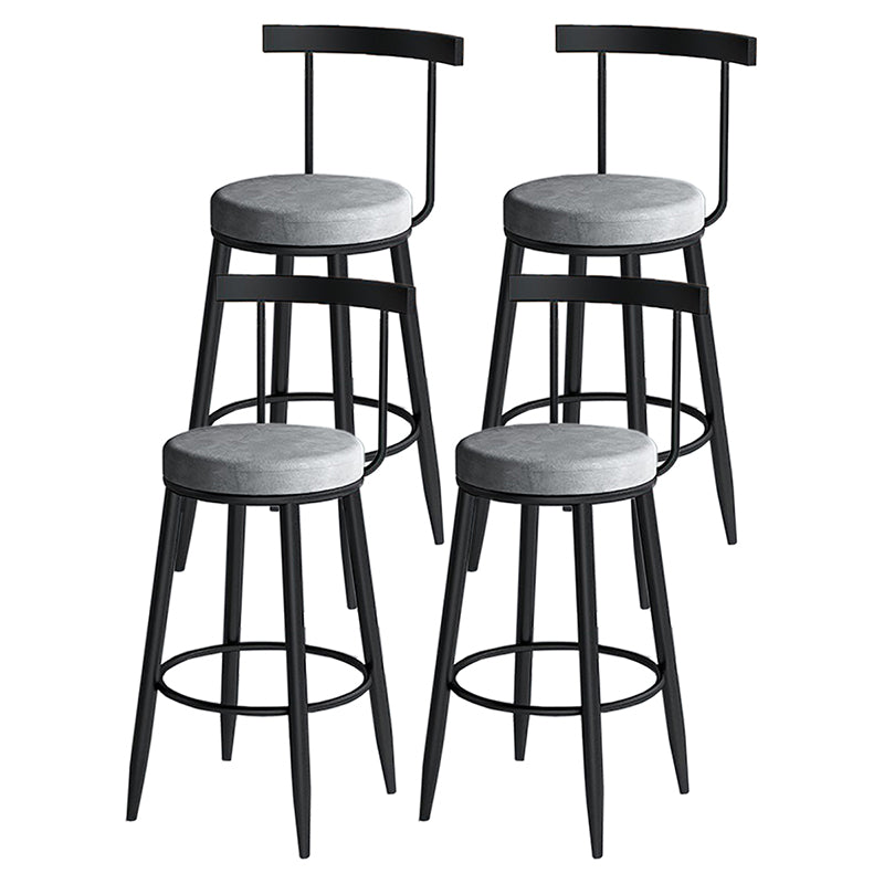 Modern Style Iron Bar Stool Low Back and Footrest Living Room Simple Bar Stool