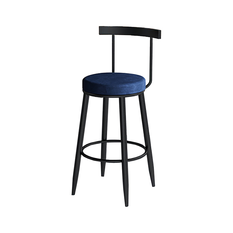 Modern Style Iron Bar Stool Low Back and Footrest Living Room Simple Bar Stool
