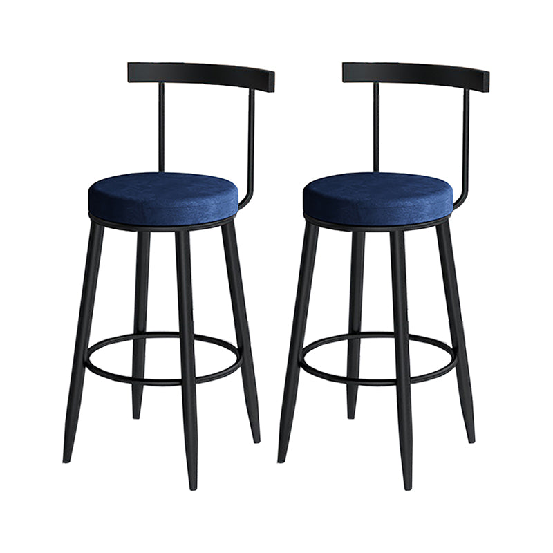 Modern Style Iron Bar Stool Low Back and Footrest Living Room Simple Bar Stool