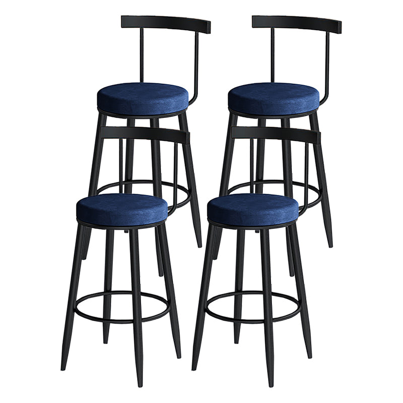 Modern Style Iron Bar Stool Low Back and Footrest Living Room Simple Bar Stool