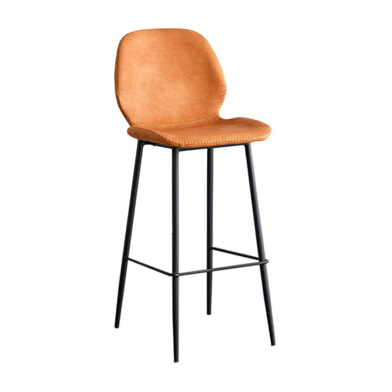 Taburete de barra de hierro de estilo moderno con taburete de bar de espalda baja del reposapiés