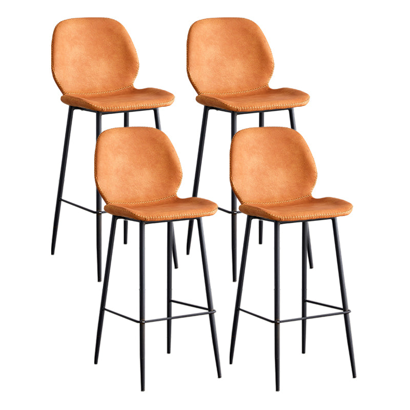 Taburete de barra de hierro de estilo moderno con taburete de bar de espalda baja del reposapiés