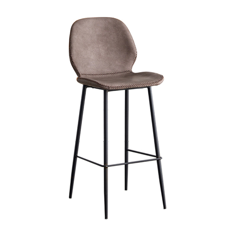 Taburete de barra de hierro de estilo moderno con taburete de bar de espalda baja del reposapiés