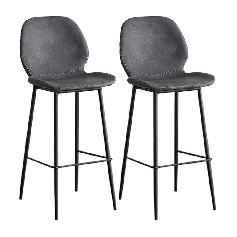 Taburete de barra de hierro de estilo moderno con taburete de bar de espalda baja del reposapiés