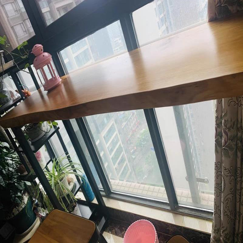 Brown Modern Style Specialty Table Solid Wood and Metal Coffee Shop Bar Table
